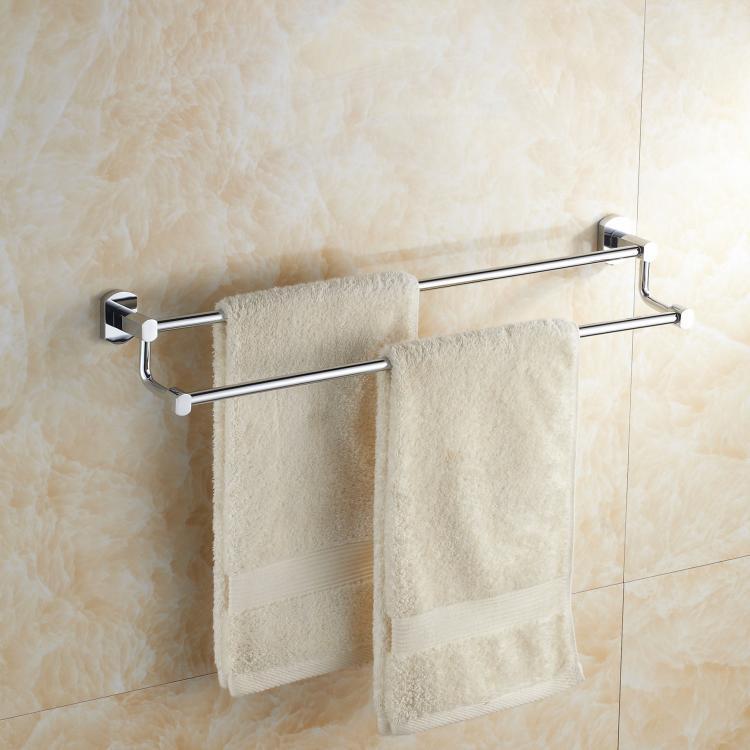 Full Copper Double-Rod Towel Rack Makeup Room Bath Towel Rack Bathroom Double Layer Lengthened Towel Rod Hardware Pendant 50-1 meters
