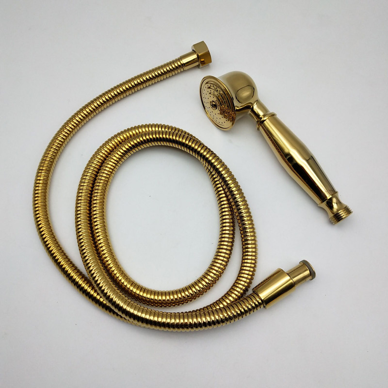 Golden flower brass hand - held sprinkler head full copper shower spare parts rain 4 min general hose