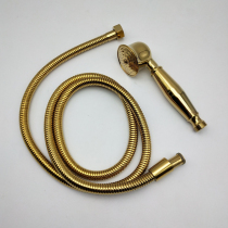  Golden shower Brass hand-held shower nozzle All copper bath shower parts Rain 4 points universal hose