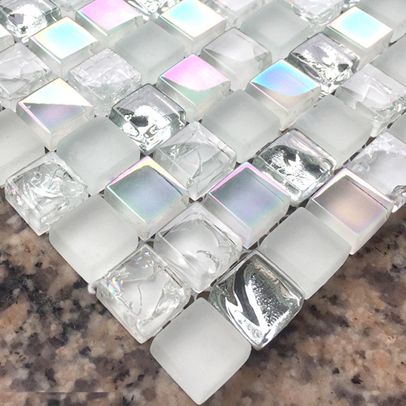 White Phantom crystal mosaic Living room Bathroom Makeup room Swimming pool TV Background wall Balcony Kitchen magnetic brick