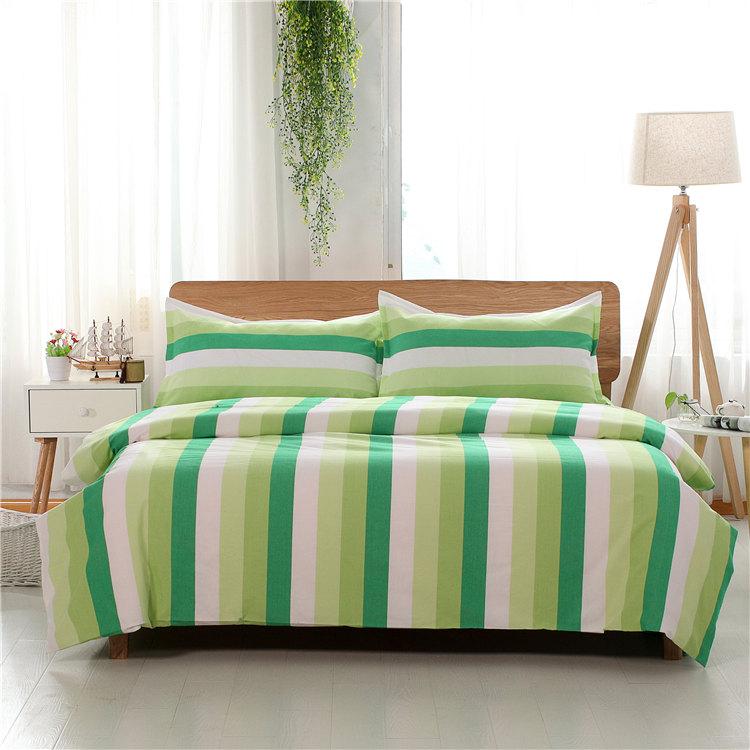 Đặc biệt cung cấp cũ vải thô bốn mảnh bộ mục vụ đơn giản sọc sheets quilt cover lưới dày rắn bộ đồ giường màu cotton