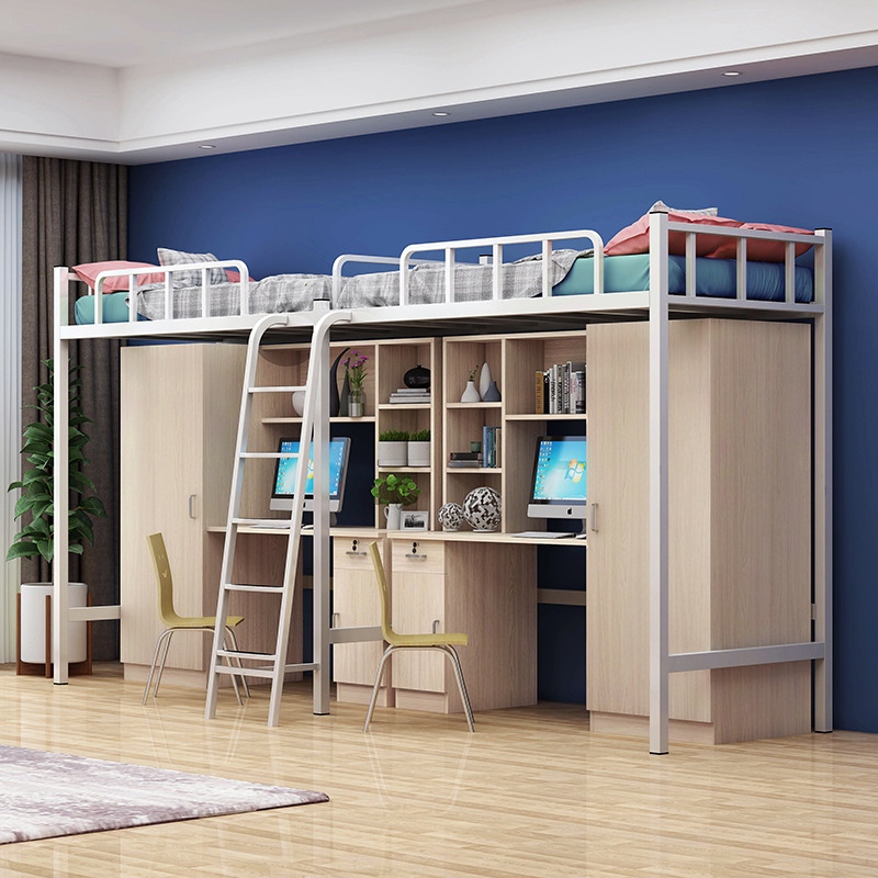 Student apartment bed under the table dormitory staff iron loft bed adult college dormitory bed university dormitory