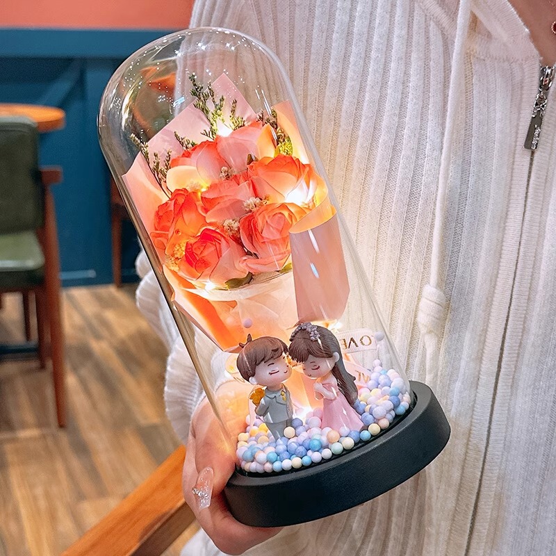 Chinese Valentine's Day Gift for Girlfriend, Mom, Eternal Flower, Girl Wife's Birthday, Rose Bouquet, Confession Night Light Chinese Valentine's Day Gift for Girlfriend, Mom, Eternal Flower, Girl Wife's Birthday, Rose Bouquet, Confession Night Light