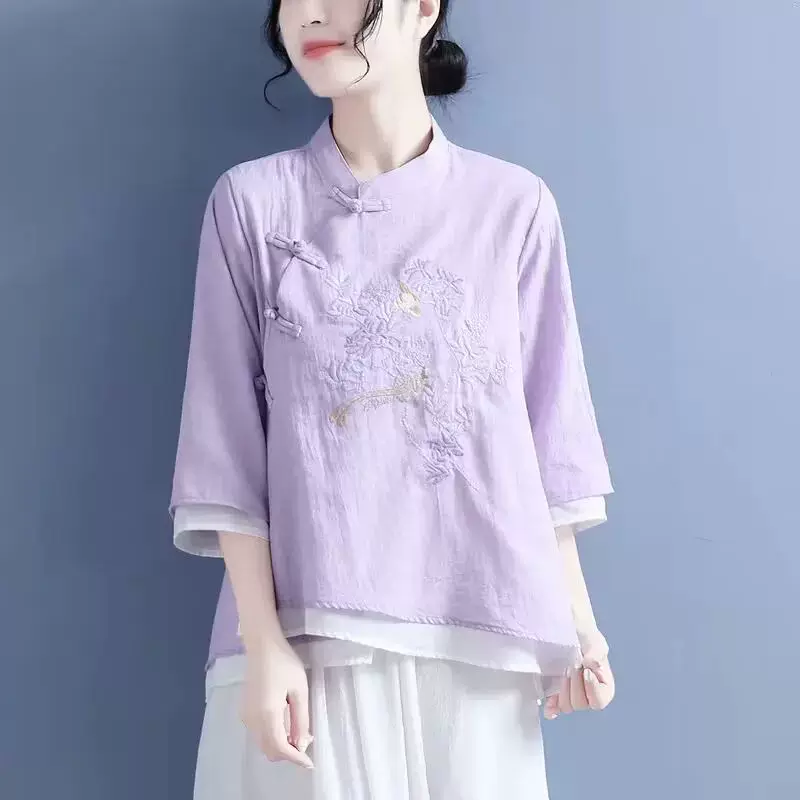 Китайская торговая женская одежда шифоновая рубашка Qipao TO