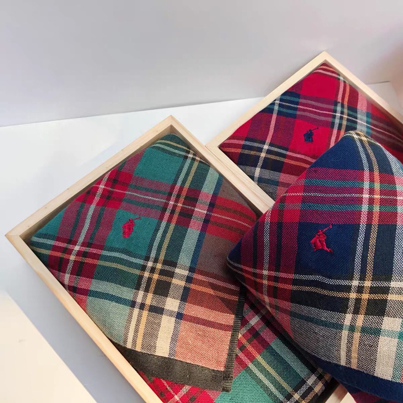  Foreign Trade Export to Japan Embroidered Classic Plaid ins Retro Style Gauze Soft Bath Towel