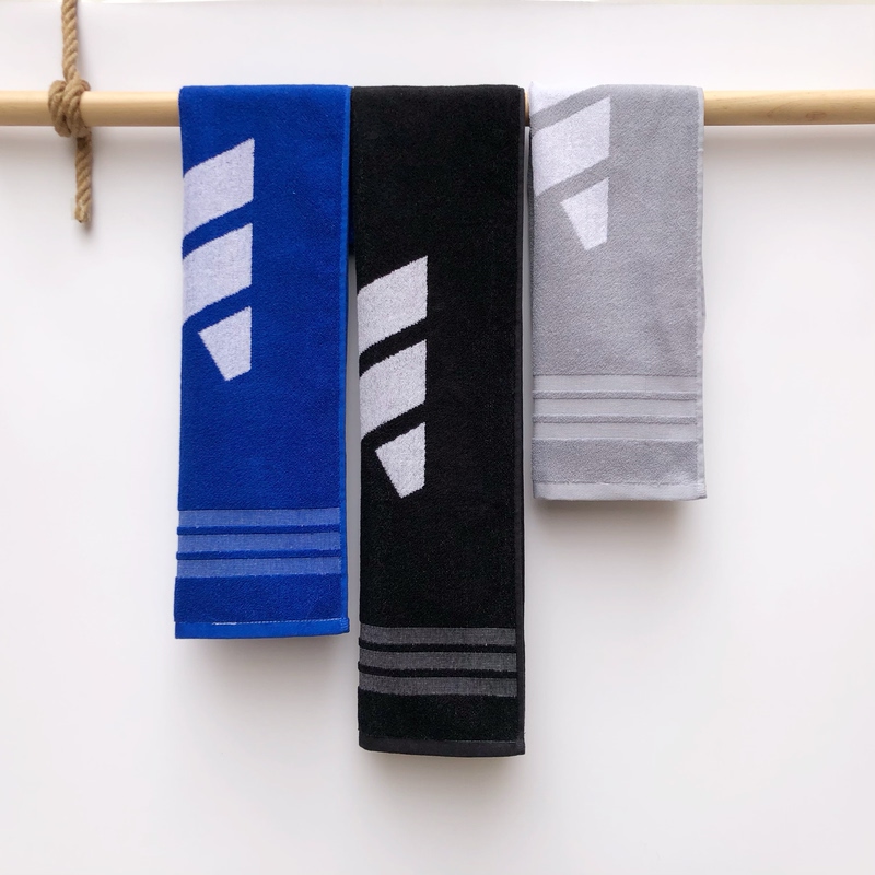 Foreign Trade Pure Cotton Black Sweat-Absorbent Simple Sports Towel for Playing Ball, Fitness, Weight Loss, All-Cotton Absorbent Towel Face Towel