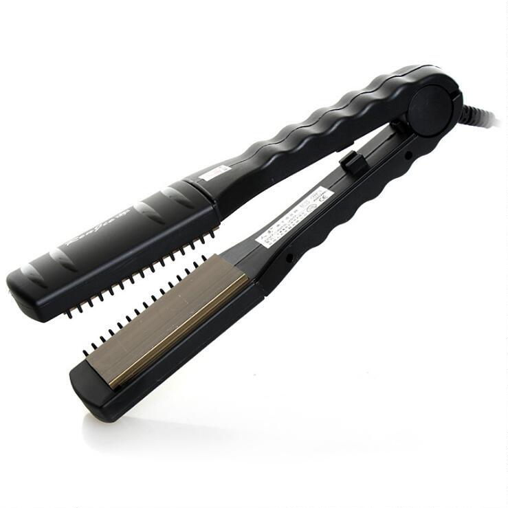 Interchangeable Plate Electric Hair Straightener Renjie Rj-35W 618K Hair Straightening and Curling Iron with Two Sets of Interchangeable Attachments for Corn Wave and Wavy Styles