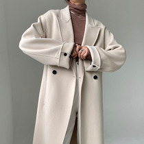 2021 new fur coats womens double face cashmere coat in a long section of the body what about the two sides of the white temperament?