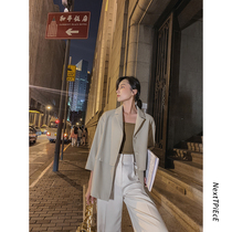 NP Genuine Leather Clothing Jacket Woman 2020 Fall Loose Splicing Jacket Woman Two Wear Suits Trend Fashion