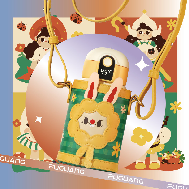 Rich Light Half Sugar Adolescent Girl Insulation Cup Woman High Face Value With Straw Cute WARM LARGE CAPACITY WATER MUG BAG COVERED CUP