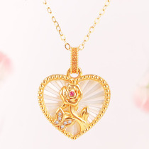 Collier femme 18k lumière dorée extravagante et petite couronnement papillon rose papillon chaîne osseuse Septième année pour envoyer une petite amie à lépouse