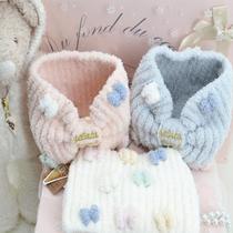 Japanese soft and cute colorful small bow elastic face wash headband mask headband for women