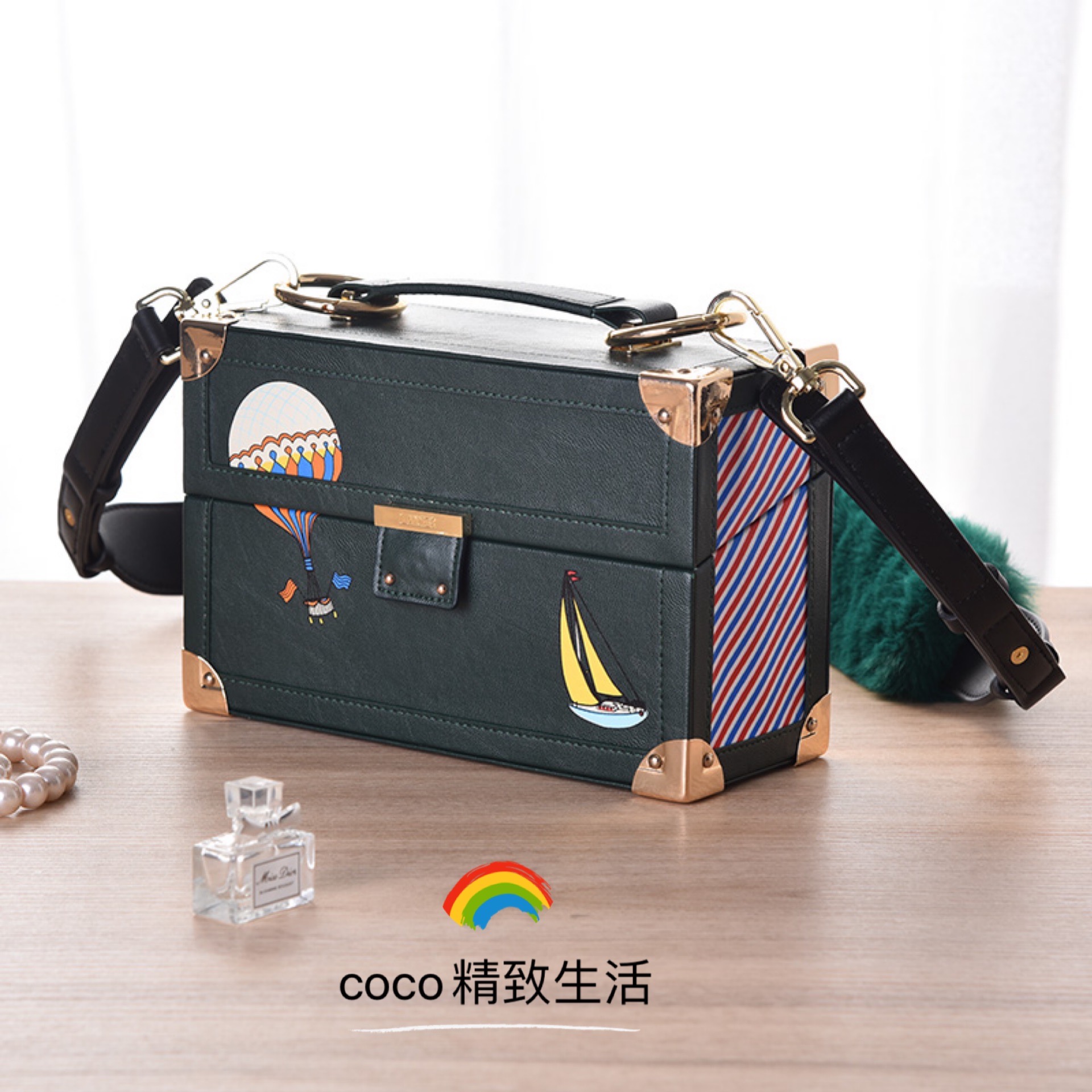 Spot Seconds Hair LAMER Marine Rana Hot Air Balloon Limited print Makeup Case Makeup Bag containing