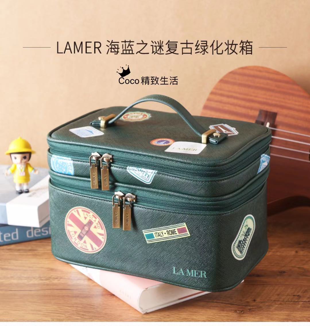 Seconds Send liner Marine Larna lager double layer Large capacity Cosmetic Bag Makeup Case Wash bag containing