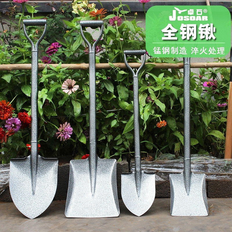 锰钢一体铁锹铲子农用加大铁铲户外挖土神器家用种菜种花园艺工具
