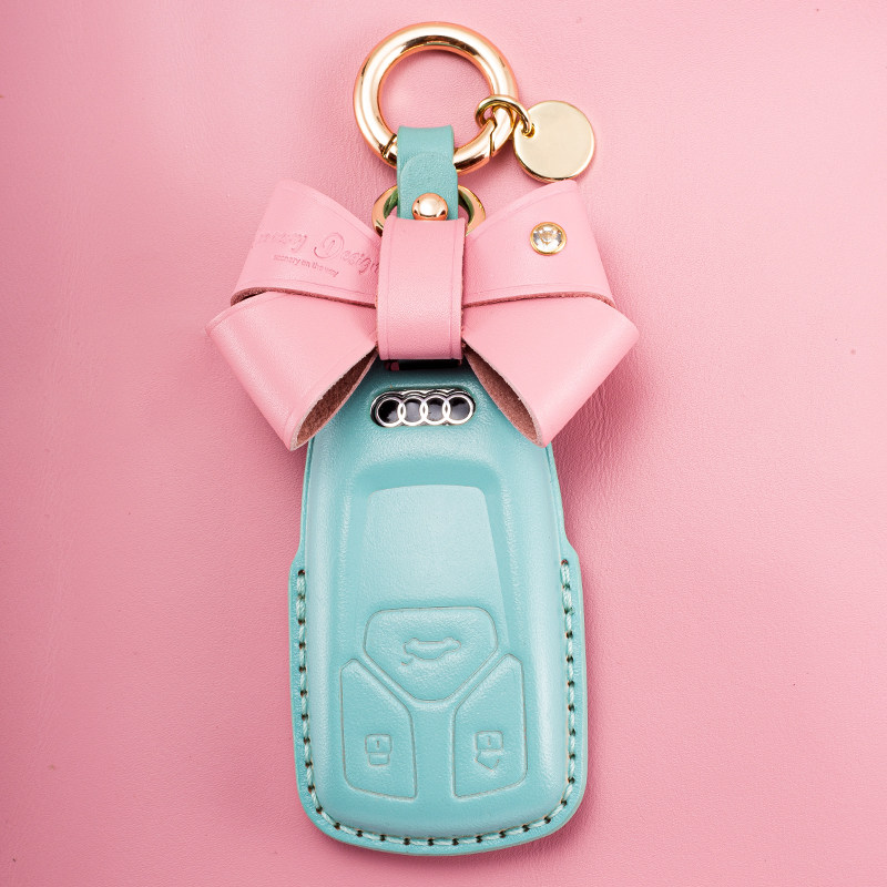 Suitable for Audi car key cover A4L q5L Q7 A5 A8 A7 female a6l A3 Q3 key shell buckle bag leather