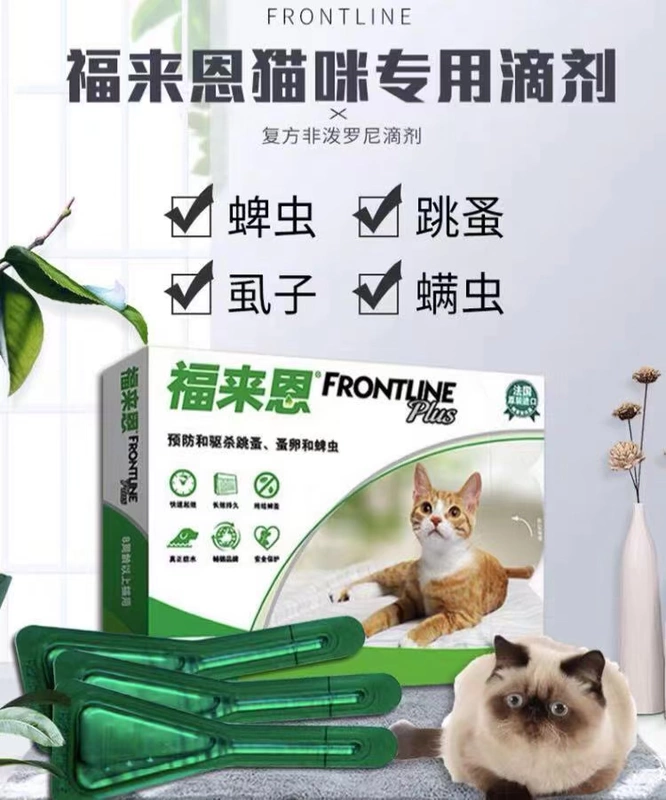 Cat Inn Fleming In vitro Deworming Drops Cat Deworming Ngoài Fleas 3 Pack - Cat / Dog Medical Supplies