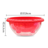 280 Большой красный+прозрачный горшок+ватный веревку