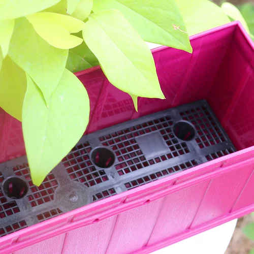 Цветочный горшок прямоугольный полимерный пластиковый балконный корыто для цветов большой прямоугольный сочный подоконник для овощей на открытом воздухе с сеткой