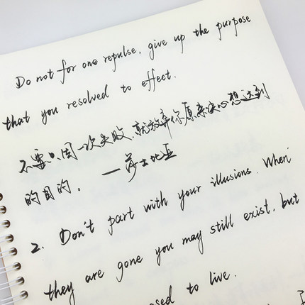 卜平凡手写体大学生英文汉字互译名人名言英语