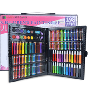 柏彩198件儿童水彩画笔涂鸦蜡笔