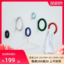 HAY Gym Nordic wooden ring decorative hanging ring Towel hook Coat hanging ring