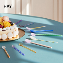 HAY Glass Spoons candy color glass spoons ice cream scoop Milk Coffee Long Handle Stirring Spoon