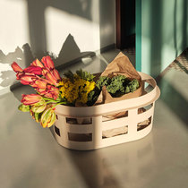 HAY Laundry Basket Nordic Pure Color Home Hollowed-out Clothing Containing Basket Dirty Laundry Basket