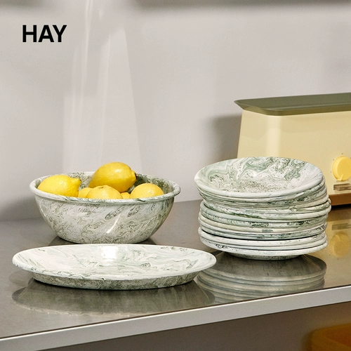 HAY Ice, посуда, мраморная обеденная тарелка, скандинавский стиль