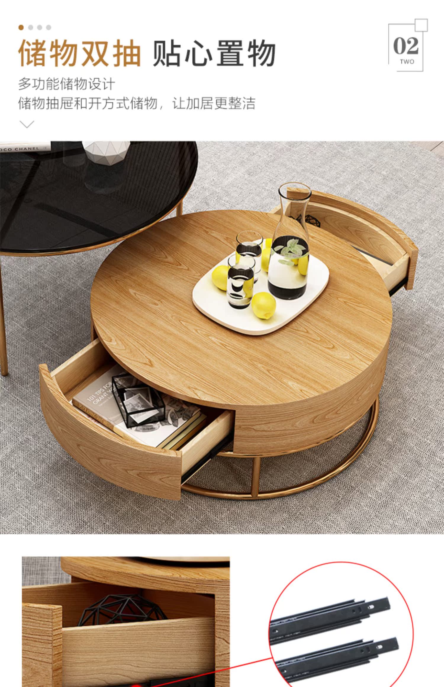 Ánh sáng Bắc Âu sang trọng bàn cà phê phòng khách đồ nội thất kính cường lực kính tròn bàn cà phê đơn giản hiện đại bàn trà căn hộ nhỏ - Bàn trà bàn trà sofa mặt đá
