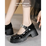 Обувь, универсальные туфли на платформе для кожаной обуви на высоком каблуке, коллекция 2023, в цветочек