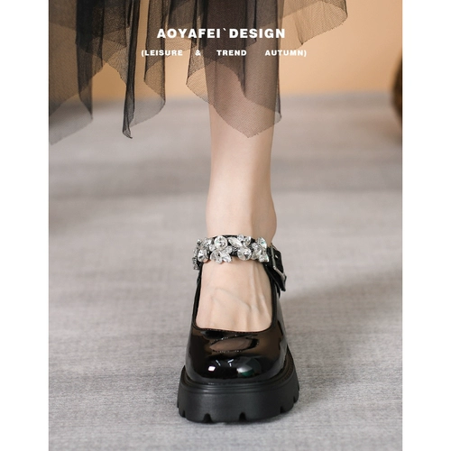 Обувь, универсальные туфли на платформе для кожаной обуви на высоком каблуке, коллекция 2023, в цветочек