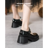 Обувь, универсальные туфли на платформе для кожаной обуви на высоком каблуке, коллекция 2023, в цветочек