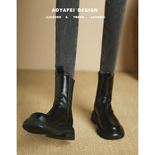 Martens, челси, короткие сапоги, ботинки на платформе в английском стиле, в британском стиле, средней длины