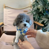 /Взрыв маленький милый/домашний кот теплый сетевая сеть красная шарф собака Bandic Square Grid Multi -Color Malzis