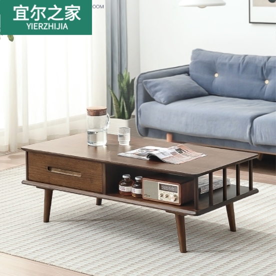 Yierzhijia solid wood coffee table TV cabinet modern minimalist living room furniture Nordic tea table small apartment home tea table