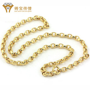 Cast Treasure Transfer 22k Gold Egg Type Necklace 18k White Gold Large Gold Necklace Men Coarse Neck Necklace High-end Jewelry Custom