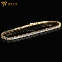 Cast Treasure Transfer 18K Gold Chain Children 750 Platinum Black & White Color Gold Diamond Platoon Drill Ruby Bracelet Fine New