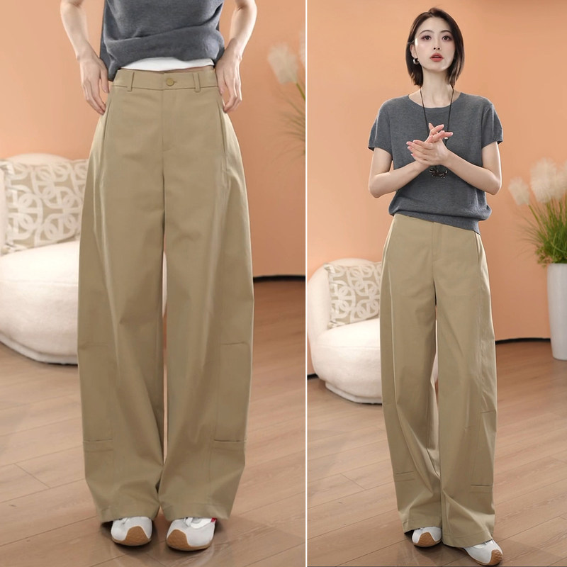 This Year's Trendy Scimitar Pants for Women, New Summer Fashion, Versatile Thin Wide-Leg Pants, Loose and Slimming Casual Sickle Pants
