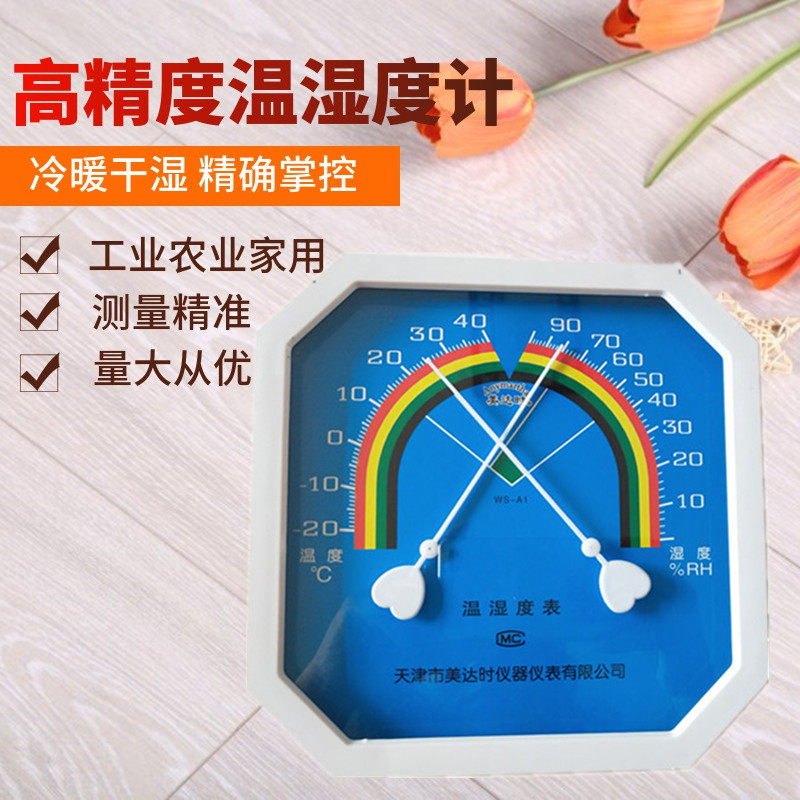 Finger-type thermometer mechanical high-precision temperature and humidity meter domestic wall-mounted dry wet thermometer agricultural greenhouse