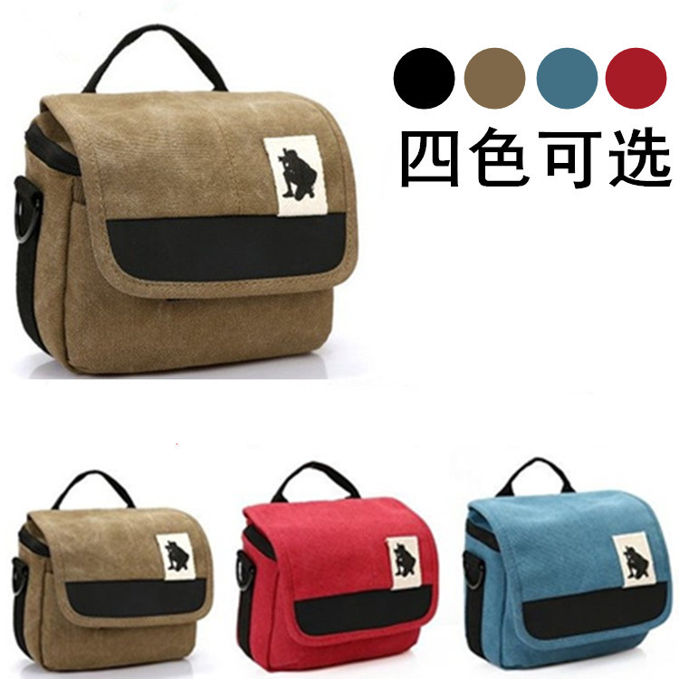 Suitable for Canon M5M6M50M10M100M200 micro single camera bag 15-45 shoulder bag canvas camera bag