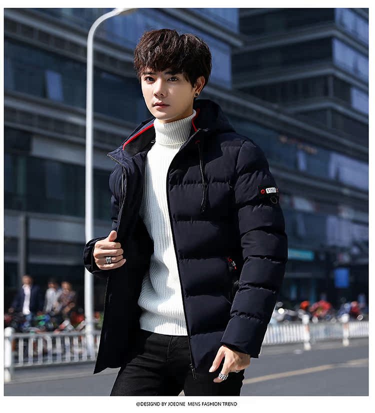 Áo khoác cotton mùa đông Playboy nam cotton 2018 phiên bản Hàn Quốc mới của xu hướng dày mùa đông mặc quần áo cotton áo ba lỗ nam form rộng