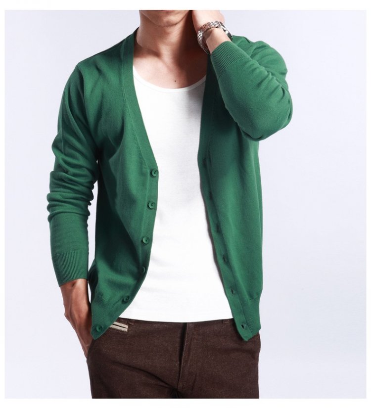 2018 mùa thu và mùa đông Hàn Quốc phiên bản của màu rắn V-Cổ áo len lông nam cashmere cardigan đan phần mỏng kích thước lớn lỏng tự canh tác