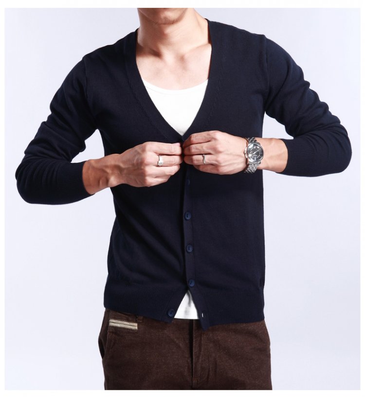 2018 mùa thu và mùa đông Hàn Quốc phiên bản của màu rắn V-Cổ áo len lông nam cashmere cardigan đan phần mỏng kích thước lớn lỏng tự canh tác