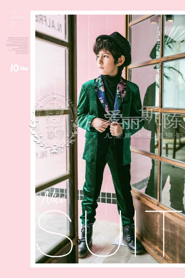 Cho thuê bán quần áo trẻ em catwalk ăn mặc nhiếp ảnh Alice Chen cô gái trắng phù hợp với mô hình xe hơi quốc gia áo vest bé trai 1-2 tuổi