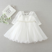 Rental for sale long-sleeved baby wedding dress girl Full Moon dress wine dress wedding dress baby dress