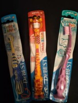 German imports Dr Best baby Childrens milk tooth training toothbrush Soft wool Three-sided cartoon toothbrush 0 months 9 years old