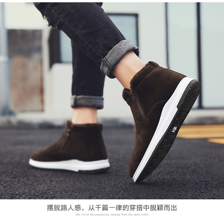 Giày tuyết mùa đông Giày nam cao cổ phiên bản Hàn Quốc của xu hướng giày cao cổ và giày cotton nhung ấm Martin Giày cao cổ nam giầy nike nam