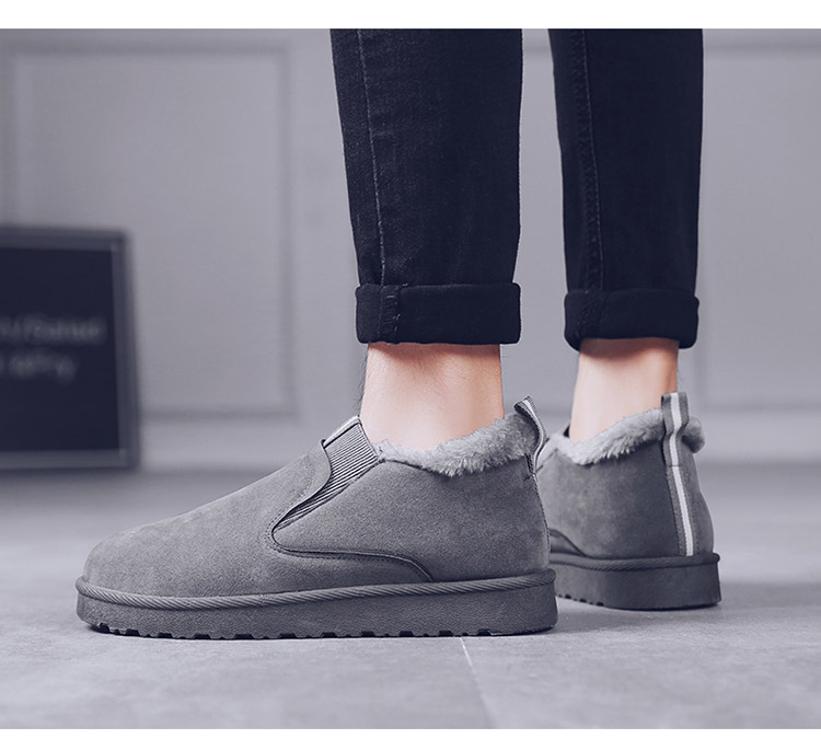 Giày tuyết nam mùa đông ấm áp cộng với nhung dày, giày ngắn chống trượt Đông Bắc Martin ủng cotton giày bánh mì giày nam giày Chelsea Boot nam chính hãng
