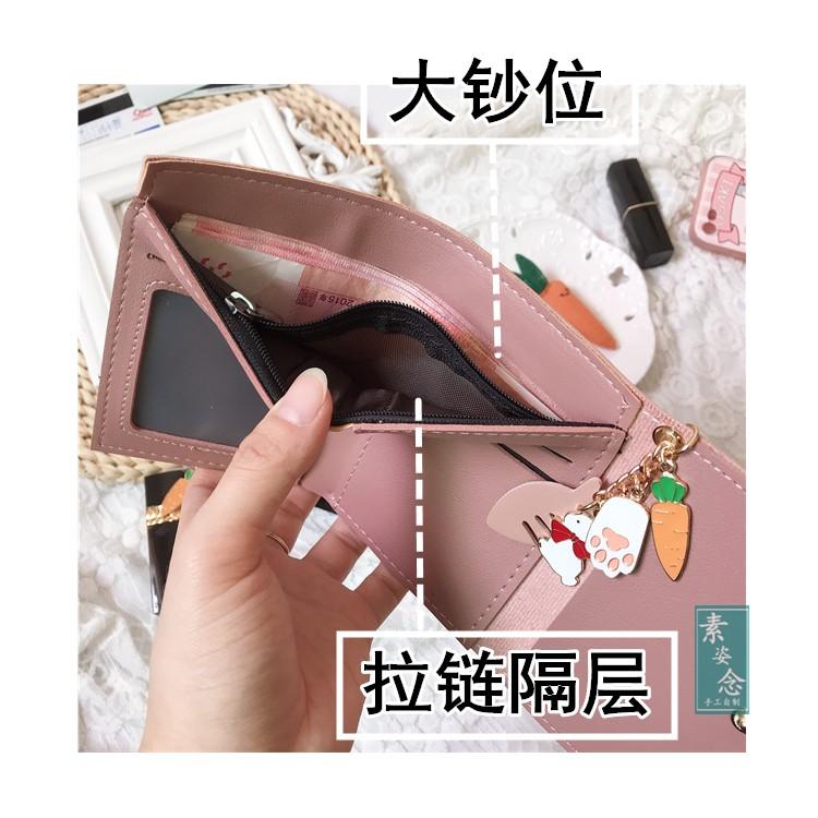 Phiên bản tiếng Hàn của ví nữ dễ thương đoạn ngắn củ cải ví nhỏ ví sinh viên đơn giản nhỏ tươi siêu mỏng - Ví tiền ví nam đẹp
